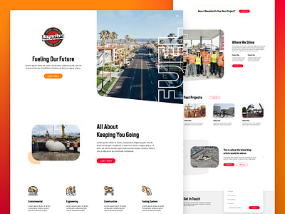 Wayne Perry Landing Page Concept b2b construction design digital fuel graphic design industrial landing page ui ux web design website