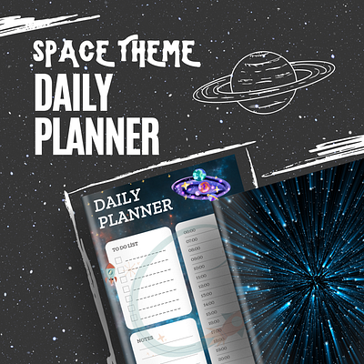 Space Theme Daily Digital Planner Printable A4 A5 ipad planner