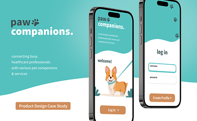 Paw companion: A dog service app case study app branding design graphic design illustration logo typography ui ux vector