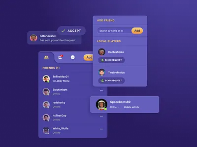 Unity Game Sample Components components design system desktop figma friends gaming ui unity
