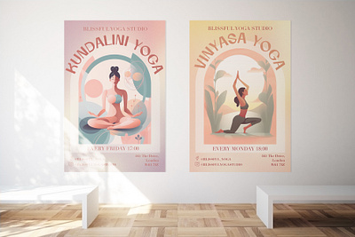 Yoga studio posters graphic design marketing poster poster design yoga