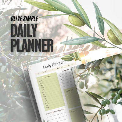 Olive Simple Daily Digital Planner Printable A4 A5 ipad planner