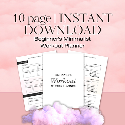 Beginner's Minimalist Workout Digital Planner Printable A4 A5 ipad planner