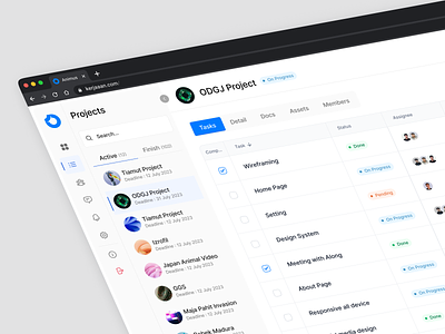 Kerjaan - Task Manager collab collaboration dashboard design management notion planner product design productivity project saas sidebar task list task management task manager timeline todo ui ux work list