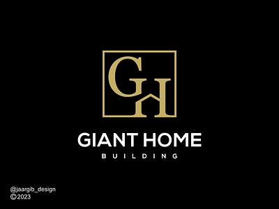 Giant Home Letter GH monogram logo brand branding building construction design g h home illustration letter lettering logo monogram vector