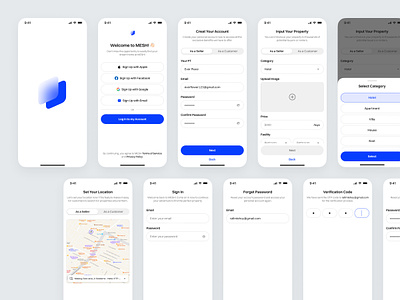 MESH - Login, Sign Up and Forget Password confirm email create an account forget password hotel input field log in login mobile pop up real estate register registration rent sign in sign up signin signup splash screen ui ux