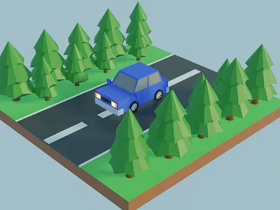 3D Low Poly Car + Documentation Video 3d blender cartoon illustration isometric low poly lowpoly