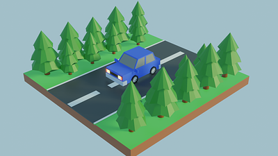 3D Low Poly Car + Documentation Video 3d blender cartoon illustration isometric low poly lowpoly