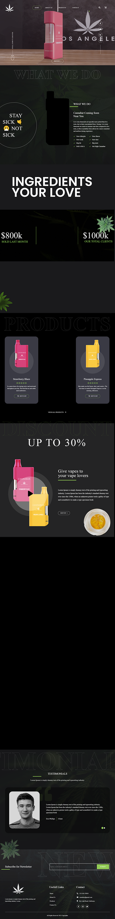 Cannabis Vape Website custom website design graphic design ui ui ux website design website ui ux