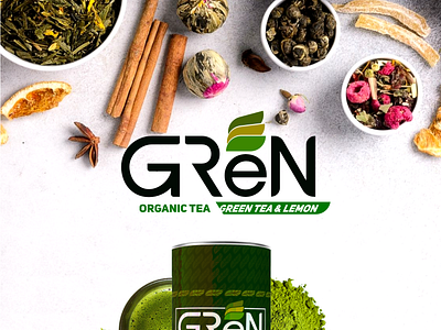 GReN "Organic Tea" adversiting branding corporate image identity design illustration logo marketing product design vector