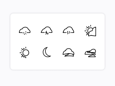 Weather icons branding design figma graphic design icon design icons illustrative product design ui vector