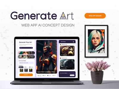 Ai Art Generating Web App Design Concept ai ap ui ux ai app design ai art app design ai art app ux ai art desktop app ai art web design ai art website design ai generated art app art generator design figma ai app design mockup design ui user experience user interface ux ux design for ai app web app website