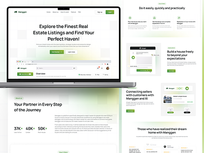 Manggen - Real Estate Landingpage ai ai realestate bulid with ai dashboard flow connection home house landingpage leads lender minimalism modern properties realestate rent residents leases transaction ui vektora web apps