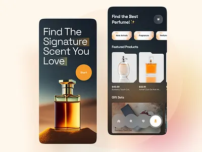 Perfume e-commerce - Mobile App app app design design e commerce e commerce app e commerce design ecommerce fragrance ios minimal mobile mobile app mobile app design mobile design online shop perfume perfume app perfume e commerce ui ux