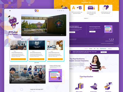 Campus Life Introduction Website admission branding campus design education enrollment faculty graphic design indonesia interface logo personality test ui university ux vector website