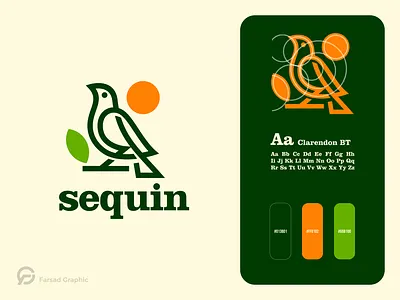 Sequin Logo bird branding circle color corporate branding design elegant golden ratio graphic design grid illustration line logo logodesign modern sequin vector vintage