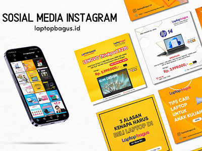 Sosial Media Design Post advertisment brand branding desain design design product graphic design instagram post laptop logo mockup mockup phone poster product design project portofolio sosial media sosial media post