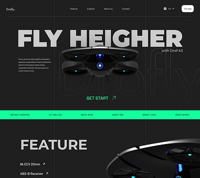 Quickshot Drone Landingpage 3d blender design drone illustration