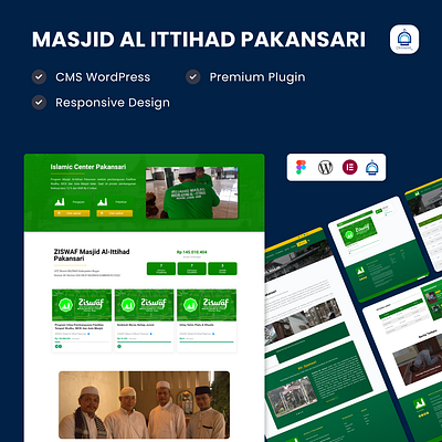 Project Elementor WordPress Design - Al Ittihad Pakansari Mosque design elementor figma landing page ui web design wordpress