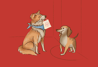 Knock Knock - Your Order is Here delivery design dog graphic design illustration petshop uber