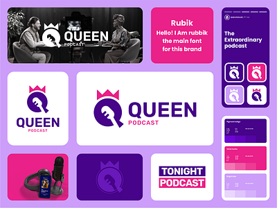 Queen Podcast Logo Concept brand branding design graphic design illustration logo motion graphics ui ux vector