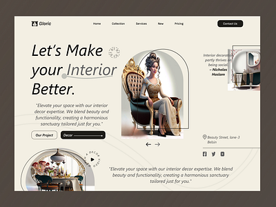 Interior Decor agency arch architecture agency decor dining furniture furniture website home home page interior interior agency interior design landing page luxary room ui ux web web design website