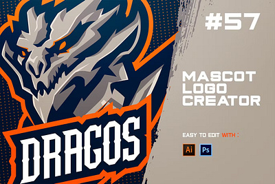 DRAGOS - E-Sports Logo Creator design dragon dragon fire dragos esport game gaming graphic graphic design illustration logo logos mascot mascot logo sport