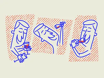 Hanghover is over beer character characterdesign design graphic design illustration ivtherapy midcentury wine