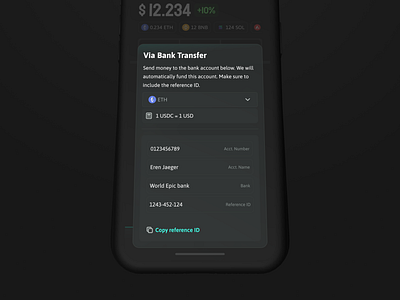 Using bank transfer app blockchain design ui ux web3