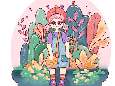 Cute Chibi Girl book cartoon chibi children storybook cover cute girl illustration kawaii packaging procreate storybook