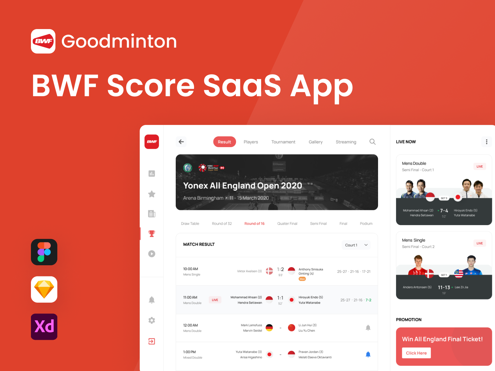 Goodminton BWF Score Saas App by Agensip UI UX Agency on Dribbble