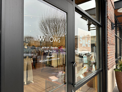 willows window branding branding decal door northwest retail shop vinyl window