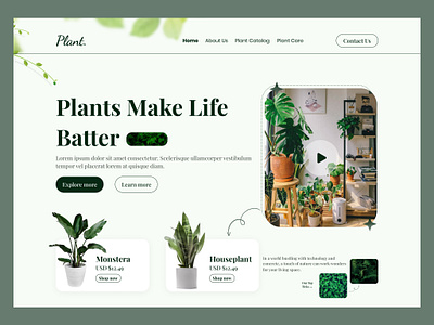 Plant shop website design ayanalif company website design figma gradent shop graphic design green landing page plant plant shop website design plants ui ui design uiux design uixalif7 user expreience web ui web3 web3 gradent webdesign