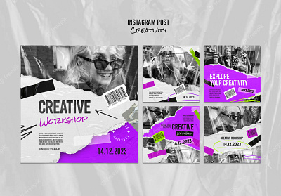 Workshop Instagram Post Templates branding design illustration logo ui vector