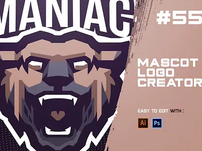 MANIAC - E-Sports Logo Creator design esport game gaming graphic graphic design illustration logo logos maniac mascot sport templates wolf wolf esport