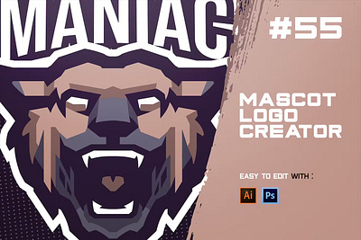 MANIAC - E-Sports Logo Creator design esport game gaming graphic graphic design illustration logo logos maniac mascot sport templates wolf wolf esport