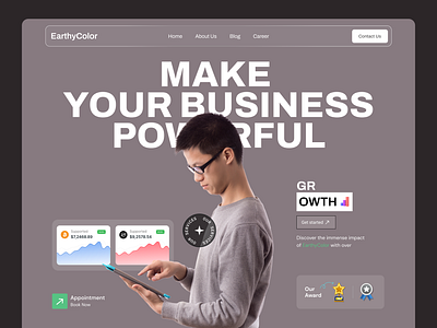 Digital Growth Agency Landing Page branding business company digital agency earthycolor figma growth homepage marketing mockup modern mrinmoy trend ui ui ux website