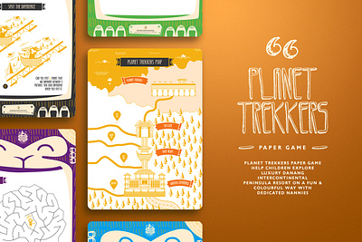 Planet Trekkers Paper Game art direction branding design graphic design illustration