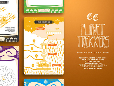 Planet Trekkers Paper Game art direction branding design graphic design illustration