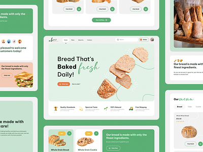 Abcii Bread & Tea Website baked bakery breadtea delivery healthy healthy bread healthy food landingpage logo ui ui design uiux uiux design uxui website