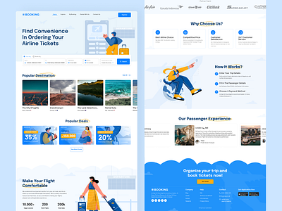 Booking - Easy ticket Website✈️ adventure airplane design destination easy figma figmadesign illustration landingpage order travel ui uiux website