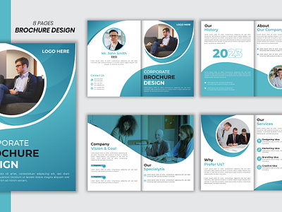 8 Pages Brochure Design Template 8 pages 8 pages brochure design brochure design business brochure design business brochure template corporate brochure design marketing folder design template design