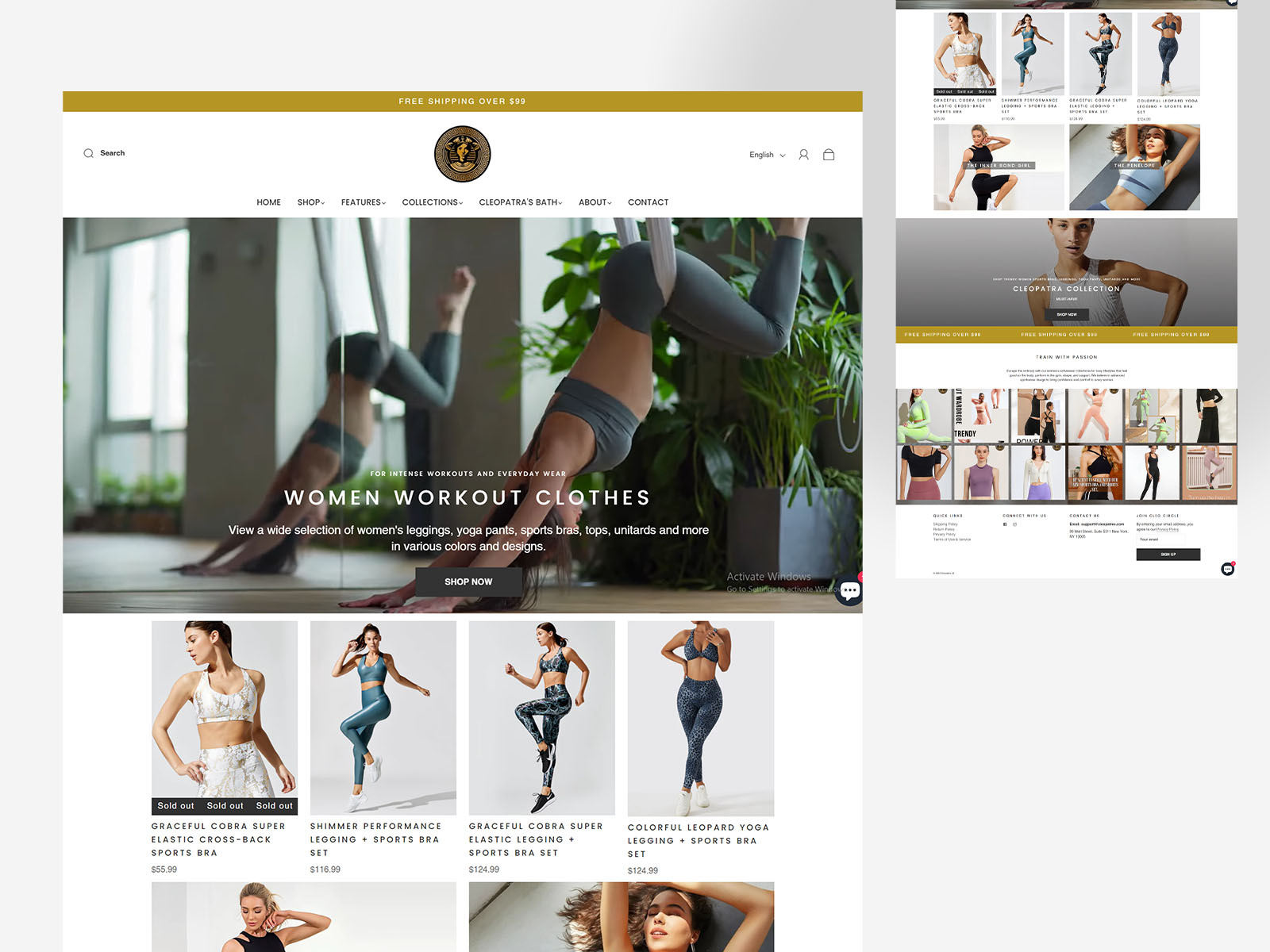 Landing page for a Women Workout Clothes by Uttam Baghel on Dribbble