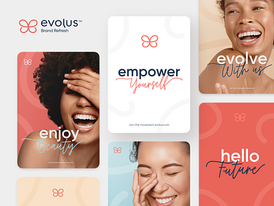 EVOLUS: Brand refresh beauty beauty brochures brand brand identity branding color palette cosmetics dtailstudio guidelines id badges identity logo logo design logotype motives personal care skincare symbol typeface visual identity