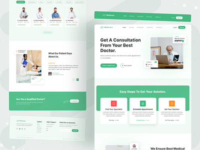 Doctor appointment landing page design consulting doctor doctor appointment healthcare home page landingpage medical medical landing page medicine medtech startup modern online online doctor consulting telehealth telemedicine ui ux virtual virtual medical whiteframe