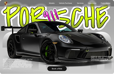 Porsche landing page (Pop art style) branding design graphic design illustration logo typography ui ux vector
