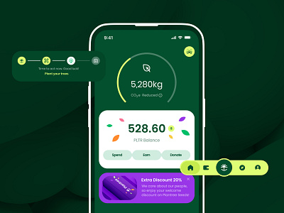 Plantree - Home screen app carbon dashboard eco forest home ios juicy neutral plant stats trees