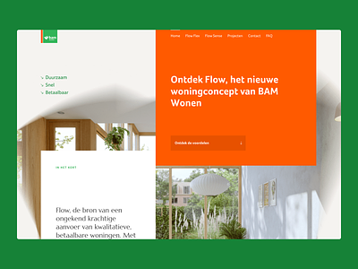 BAM Flow - Webdesign UI colorful digital green housing living orange sustainable ui uidesign uiux ux web webdesign