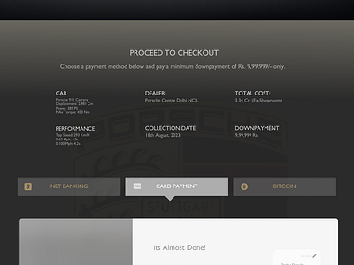 #DailyUIChallenge Porsche Checkout Page UI Redesign branding checkoutpage dailyuichallenge figma ui user interface web design