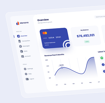 Menarra - Finance Management admin panel figma finance management ui uiux user experience user interface ux web design website